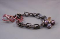 Vintage Chain, copper and pearls