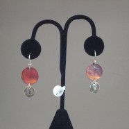 Copper and Sterling Disc Earring