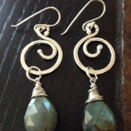 Labradorite & Fine Silver Earrings