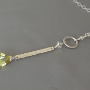 Lemon Quartz and Sterling Silver Drop Necklace